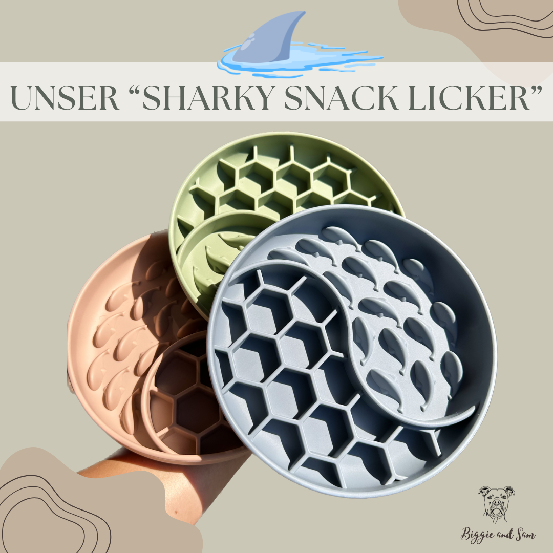 Silikon Schleckmatte Antischlingnapf "Sharky Snack Licker"