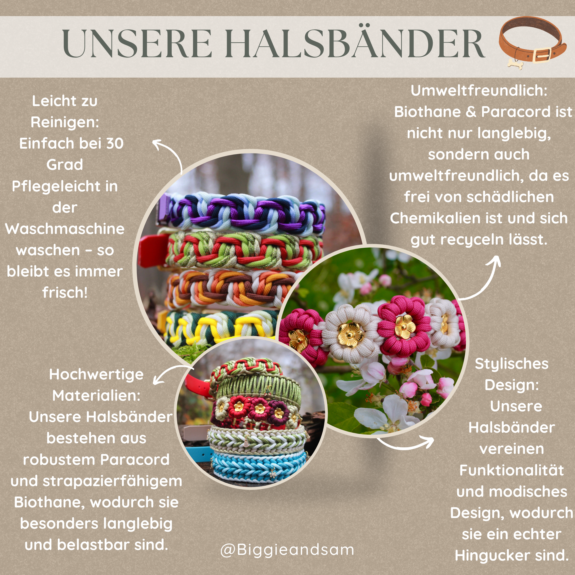 Paracord Halsband breit geflochten "Fall twist" selbst gestalten