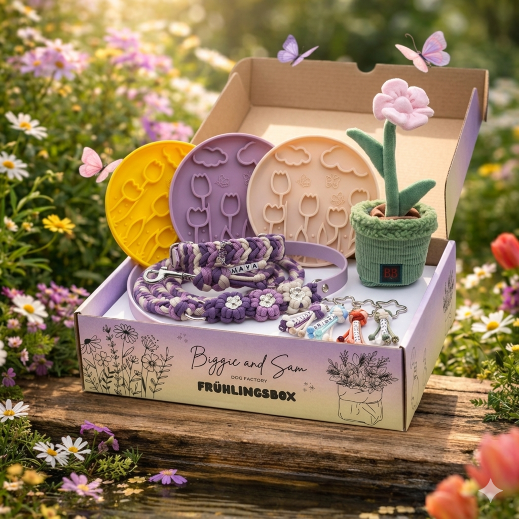 Frühlingsbox – Hunde-Set mit Halsband, Leine & Beschäftigung | Limited Edition