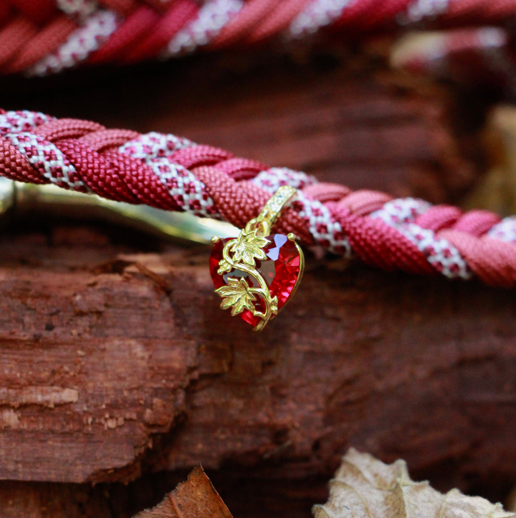 Set aus geflochtenem Halsband & Fishbone-Leine "Velvet Fall" personalisierbar