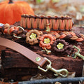 Set aus Halsband & Blumenleine "Pumpkin Patch" personalisierbar