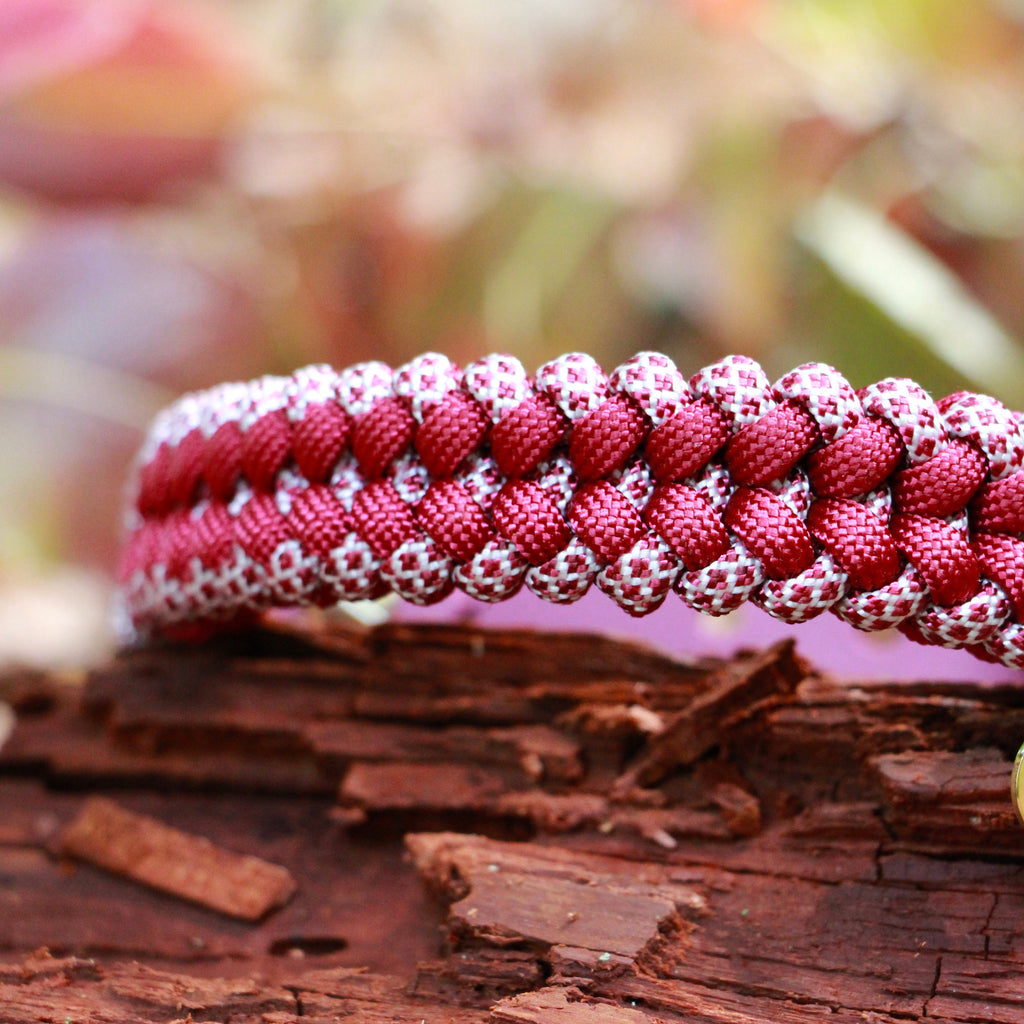 Set aus geflochtenem Halsband & Fishbone-Leine "Velvet Fall" personalisierbar