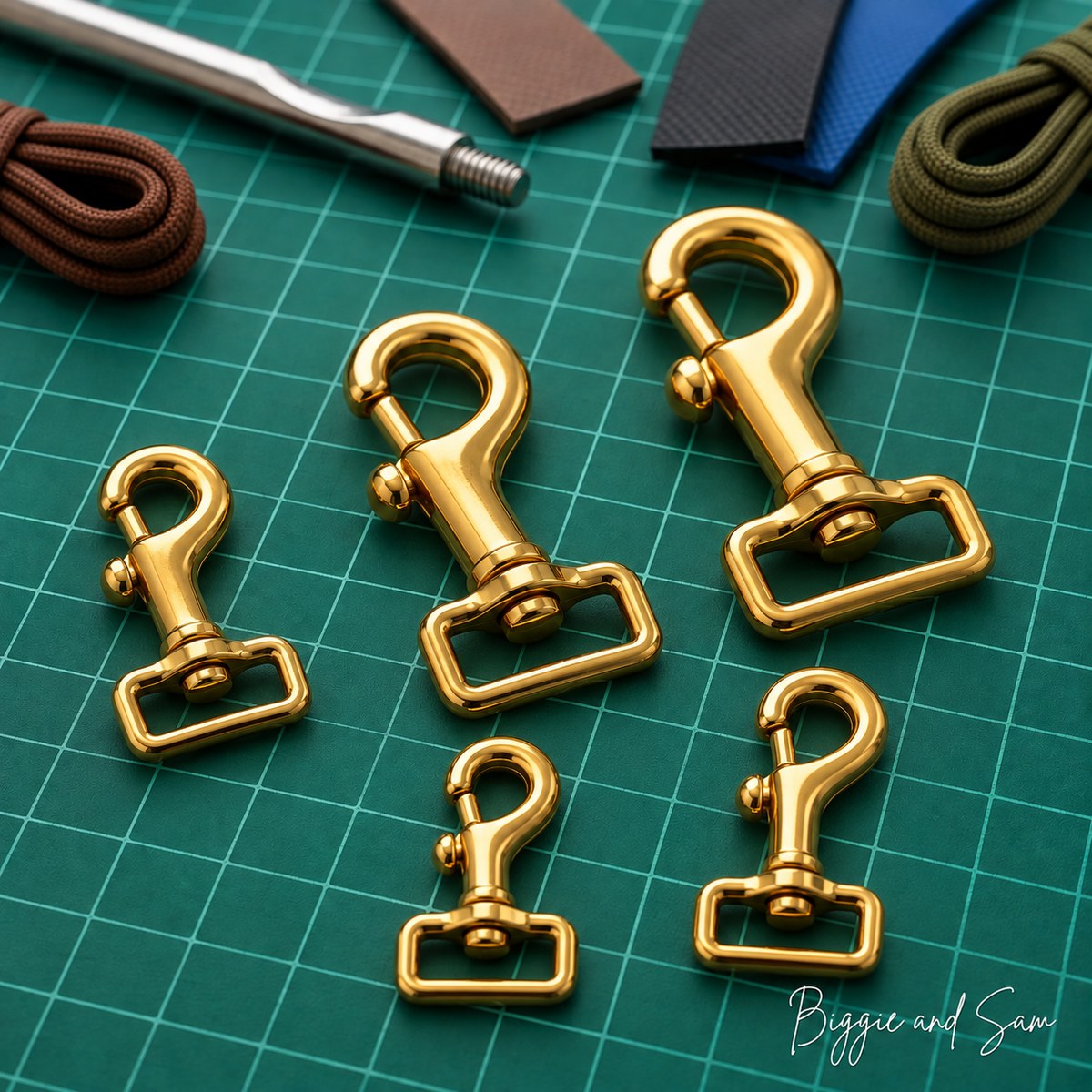 Bolzenkarabiner Messing 58x16mm