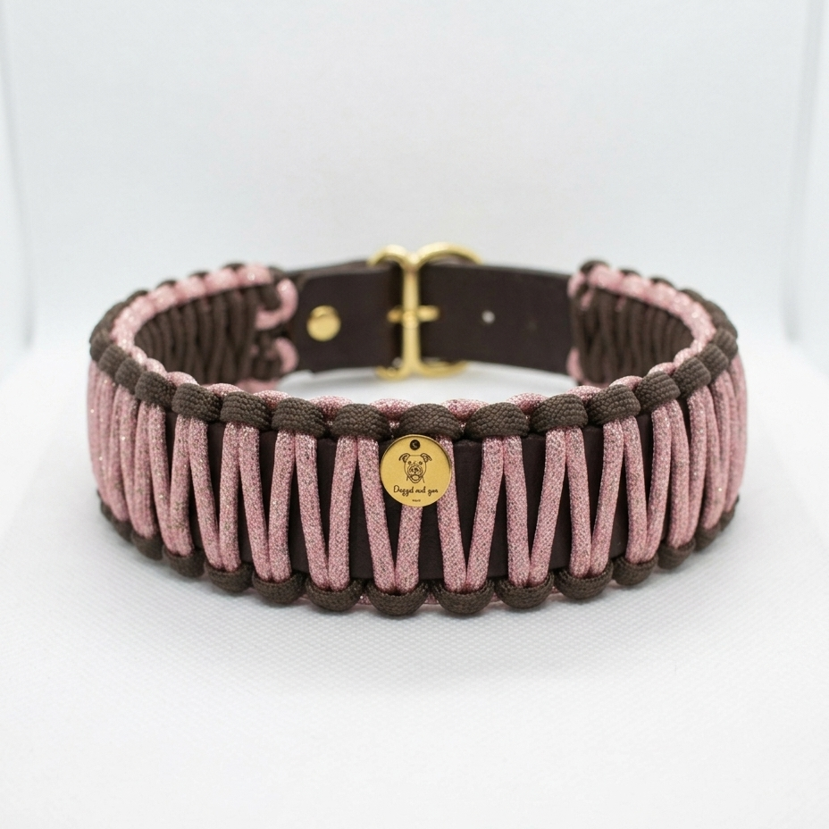 SOFORTKAUF Halsband "Rose sparkle" aus Paracord & Biothane®