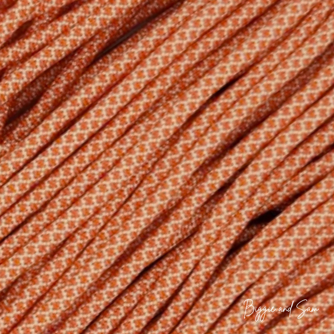 Cream with Orange Diamonds Paracord 550 TYPE III