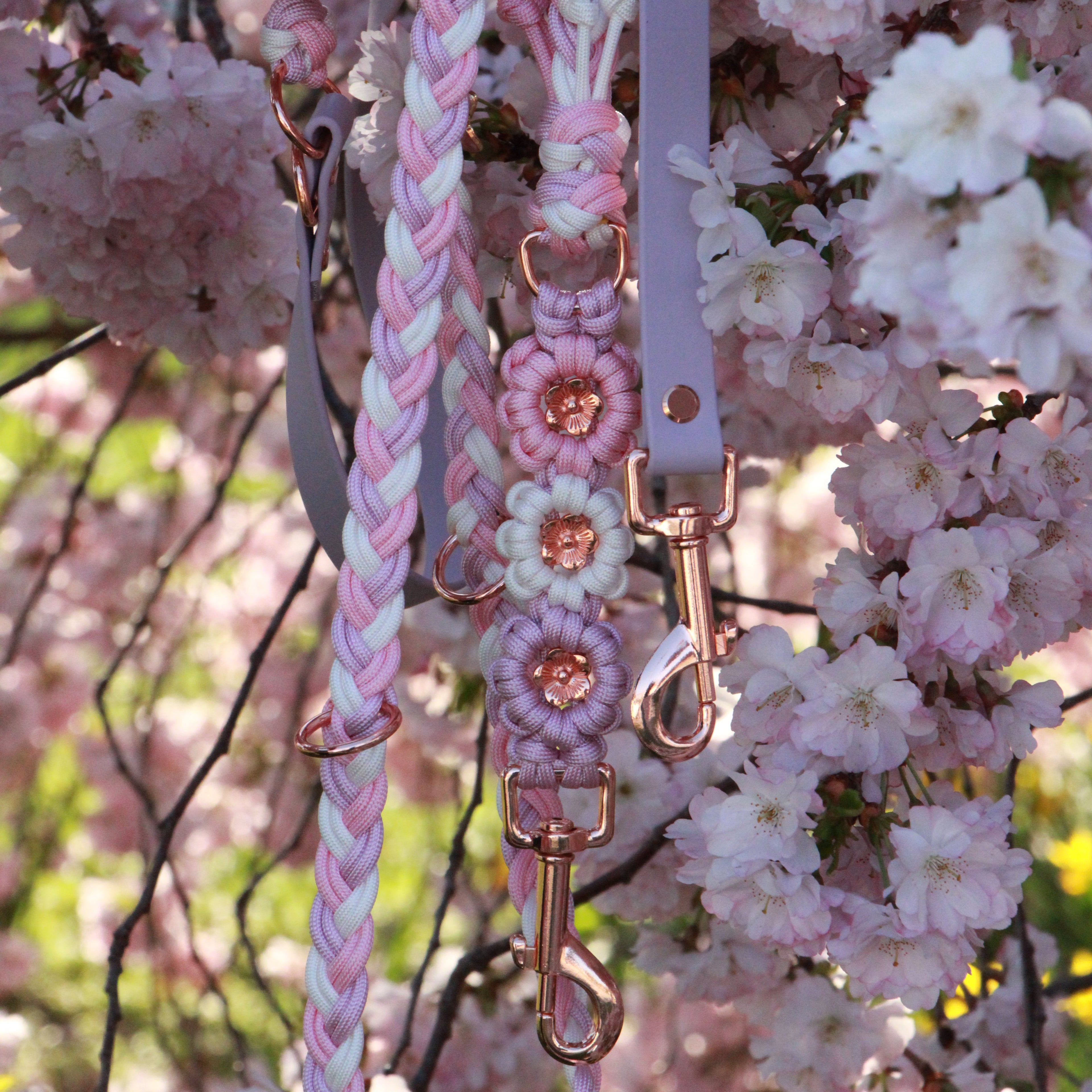 SOFORTKAUF Flower Mix Leine "Pink blossom" aus Paracord und Biothane®