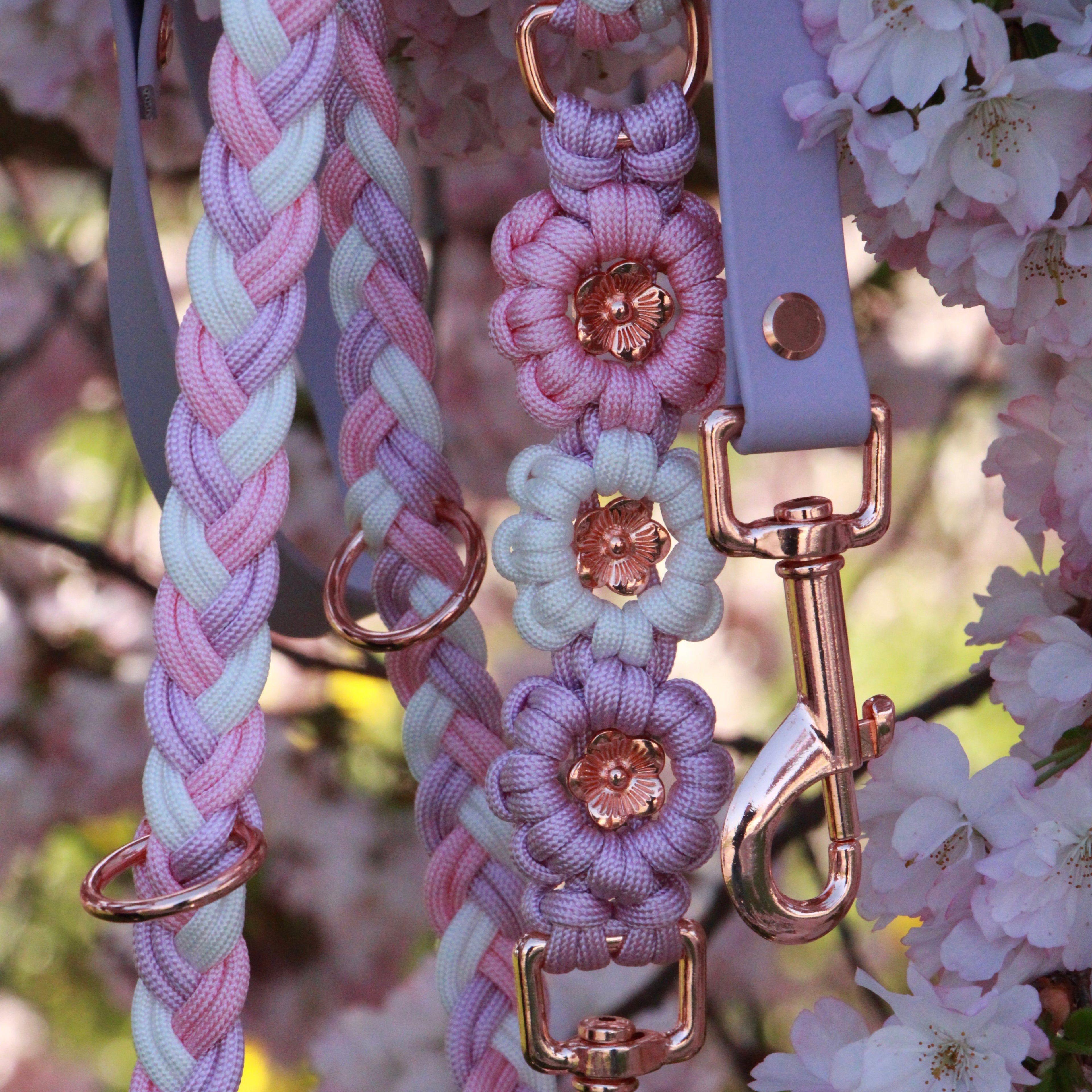 SOFORTKAUF Flower Mix Leine "Pink blossom" aus Paracord und Biothane®