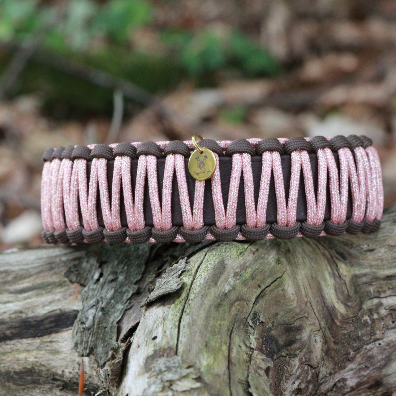 SOFORTKAUF Halsband "Rose sparkle" aus Paracord & Biothane®