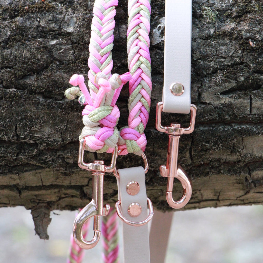 SOFORTKAUF Fishbone Leine "Golden Pink" aus Paracord und Biothane®