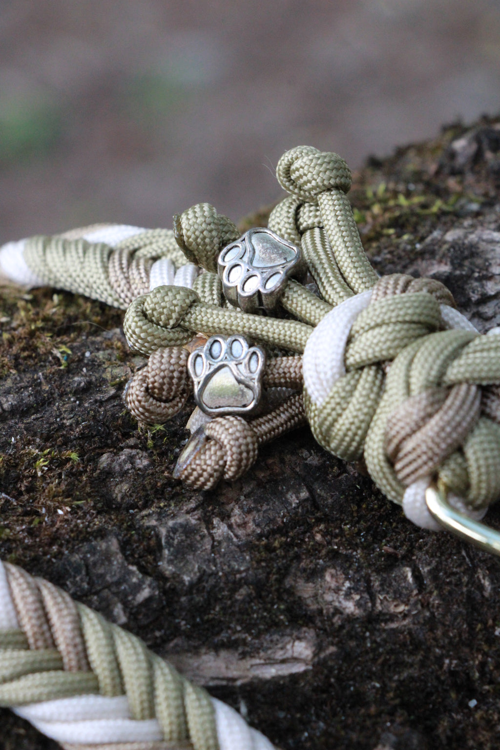 SOFORTKAUF Flower Leine "Oliv bloom" aus Paracord