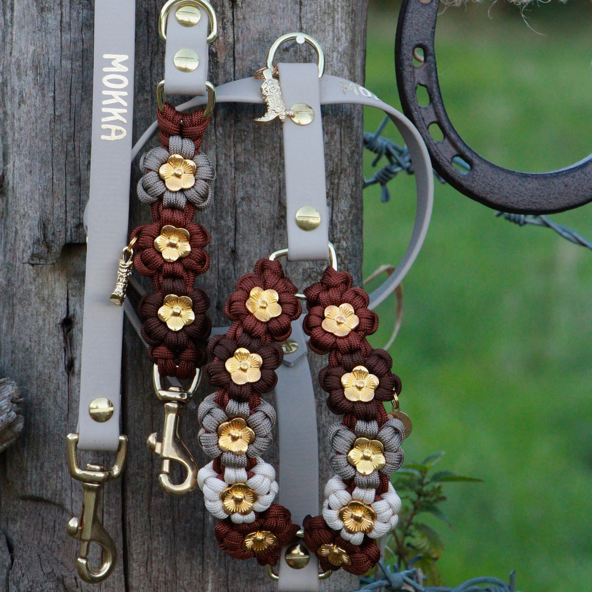 Set aus Blumengeschirr & Blumenleine "Rodeo Dreams" personalisierbar