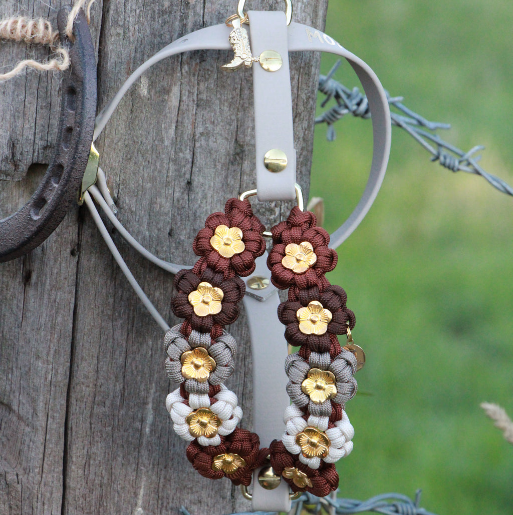 Set aus Blumengeschirr & Blumenleine "Rodeo Dreams" personalisierbar