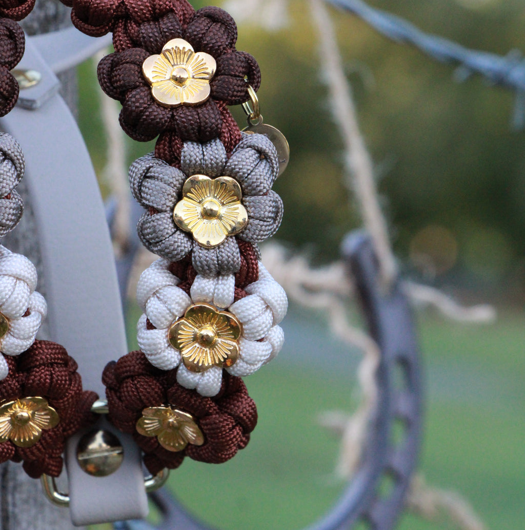 Set aus Blumengeschirr & Blumenleine "Rodeo Dreams" personalisierbar