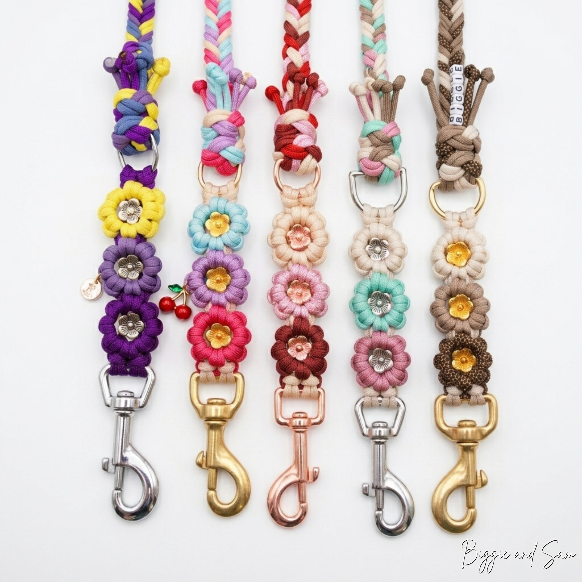 Hundeleine aus Paracord mit Blumen "Flowercord" selbst gestalten