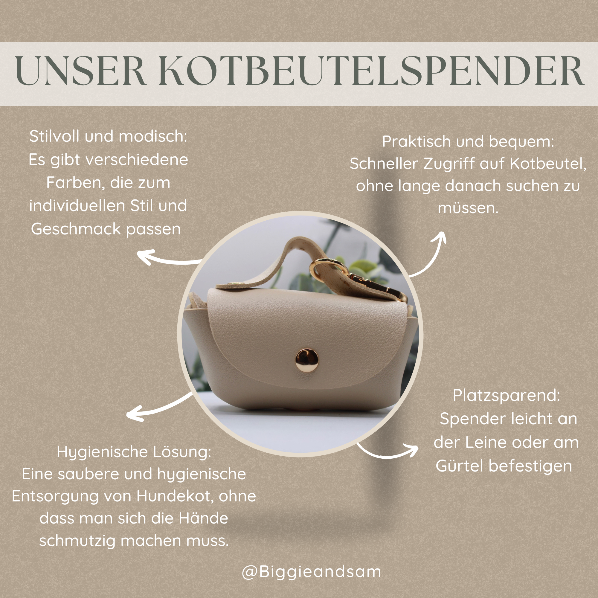 Kotbeutelspender mit Reißverschluss personalisierbar