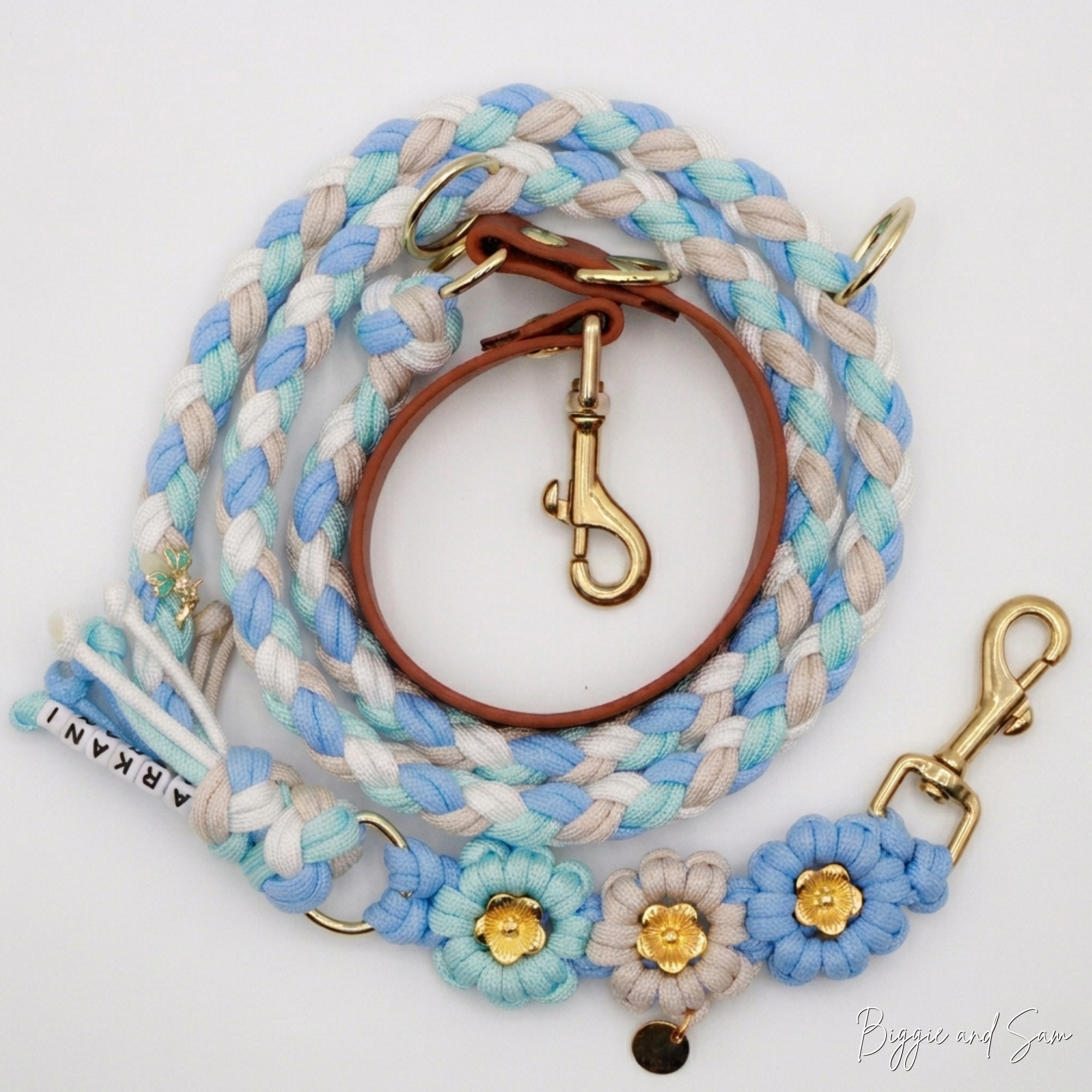 Hundeleine aus Paracord mit Blumen "Flowercord (2)" selbst gestalten